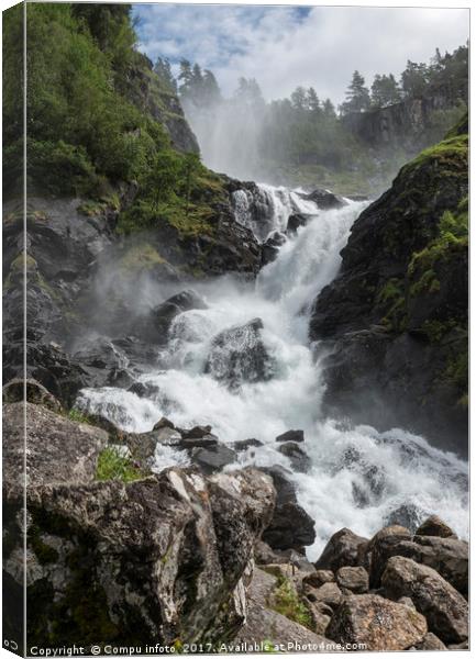 Latefossen waterfall norway Canvas Print by Chris Willemsen