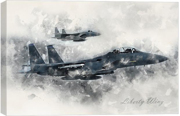 F-15's Liberty Wing - Painting Canvas Print by J Biggadike