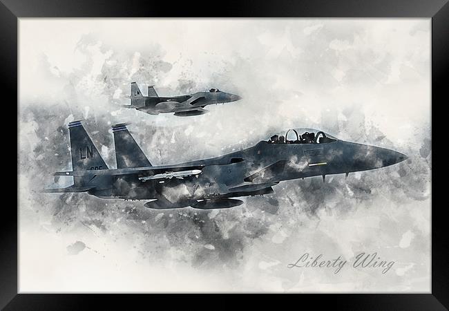 F-15's Liberty Wing - Painting Framed Print by J Biggadike