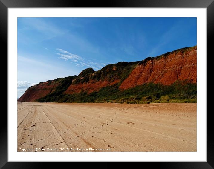    The Red Cliffs of Devon                         Framed Mounted Print by Jane Metters