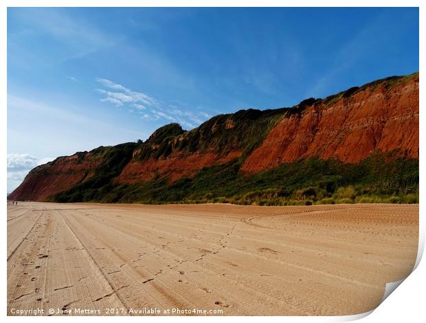    The Red Cliffs of Devon                         Print by Jane Metters