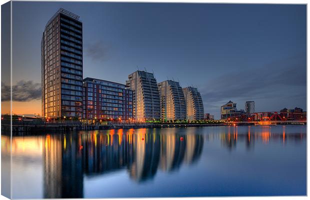Reflections at Salford Quays Canvas Print by Jeni Harney
