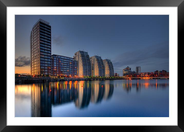 Reflections at Salford Quays Framed Mounted Print by Jeni Harney