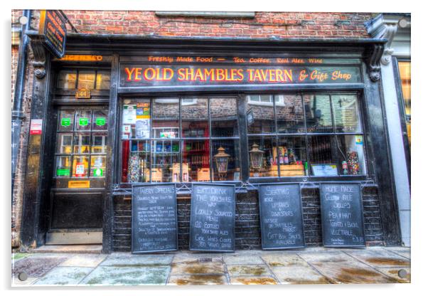 Ye Old Shambles Tavern York Acrylic by David Pyatt