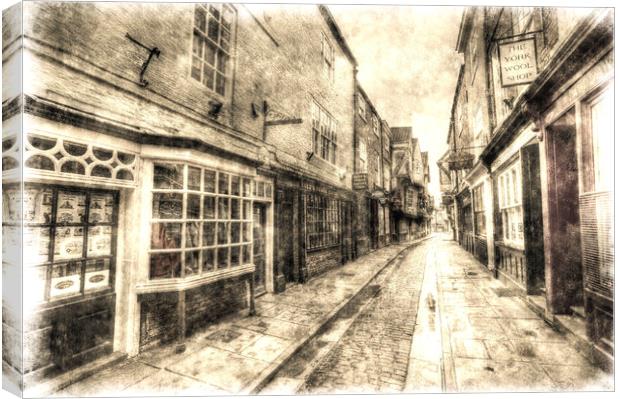 The Shambles York Vintage Canvas Print by David Pyatt