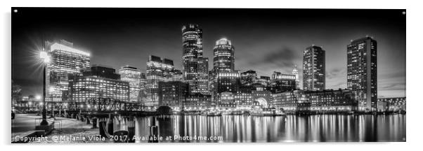 BOSTON Fan Pier Park & Skyline in the evening  Acrylic by Melanie Viola