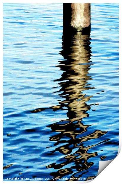 River Thames reflection Print by Lucy Cooper