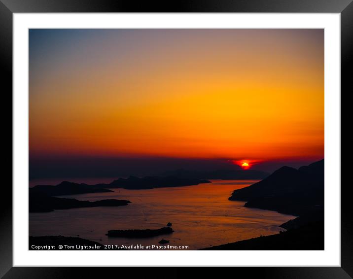 Sunset Dubrovnik Croatia Framed Mounted Print by Tom Lightowler