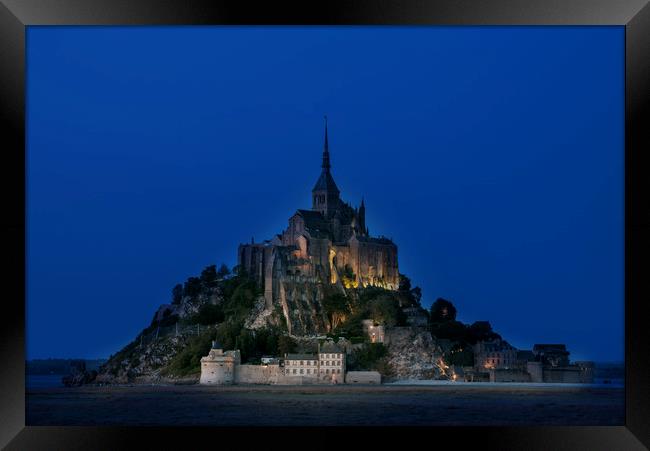 Mont Saint-Michel at Night Framed Print by Arterra 