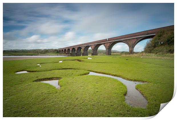  The Eleven Arches railway viaduct, Pontarddulais. Print by Bryn Morgan