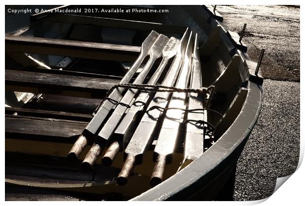 Wooden Boat In The Sun Print by Anne Macdonald