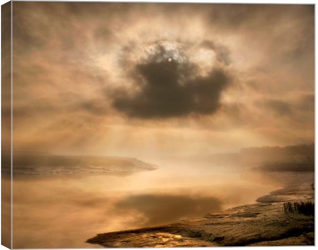 Rays over the River Darent Canvas Print by Adrian Campfield