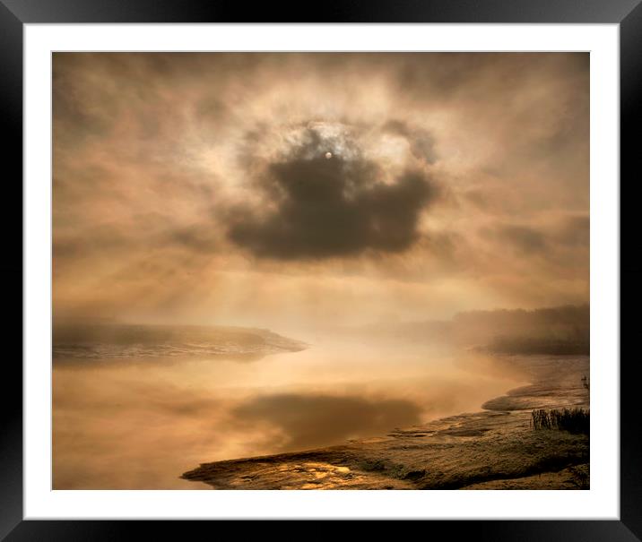 Rays over the River Darent Framed Mounted Print by Adrian Campfield