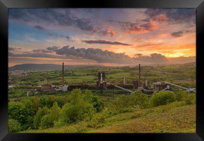 Cwm coke works sunset Framed Print by Dean Merry