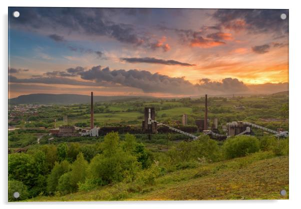 Cwm coke works sunset Acrylic by Dean Merry