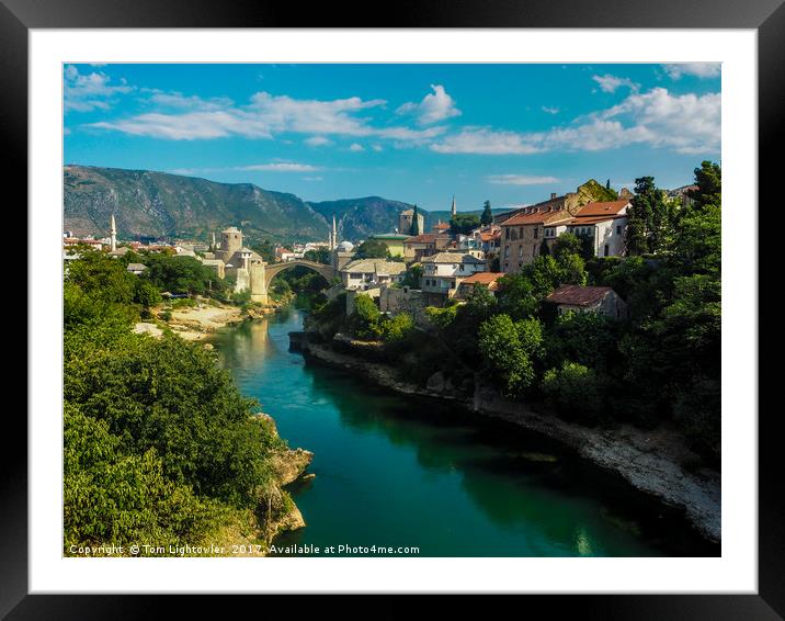 Mostar Bridge Framed Mounted Print by Tom Lightowler