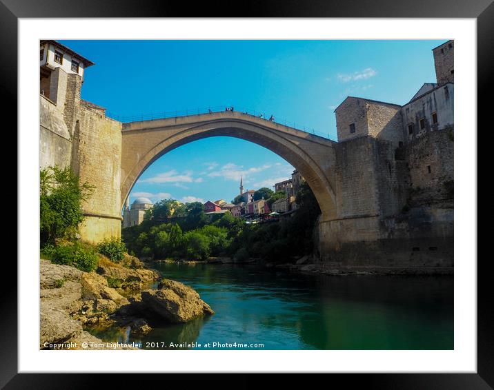 Mostar Bridge Framed Mounted Print by Tom Lightowler