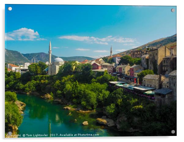 Mostar Bosnia Acrylic by Tom Lightowler