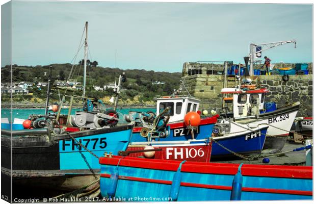 Coverack Boats  Canvas Print by Rob Hawkins