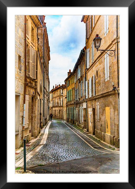 Une Rue Francaise Framed Mounted Print by Trevor Camp