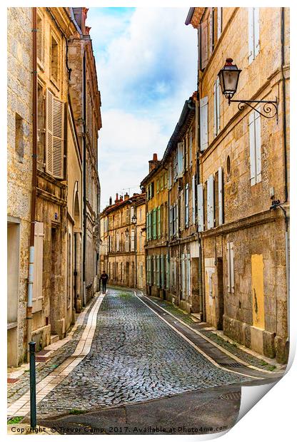 Une Rue Francaise Print by Trevor Camp