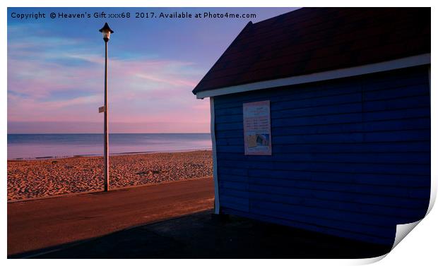 Bournemouth beach Hut and sea  Print by Heaven's Gift xxx68