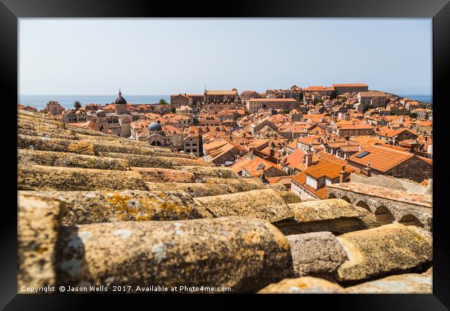 Rooftops of Dubrovnik's old town Framed Print by Jason Wells
