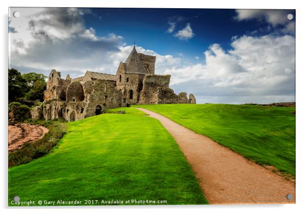 Incholm Abbey, Firth of Forth, Scotland. Acrylic by Gary Alexander