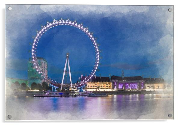 London eye Acrylic by Gary Schulze