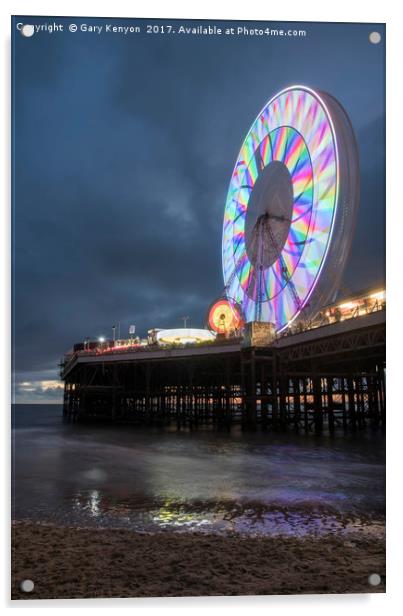 Big Wheel Blackpool Acrylic by Gary Kenyon