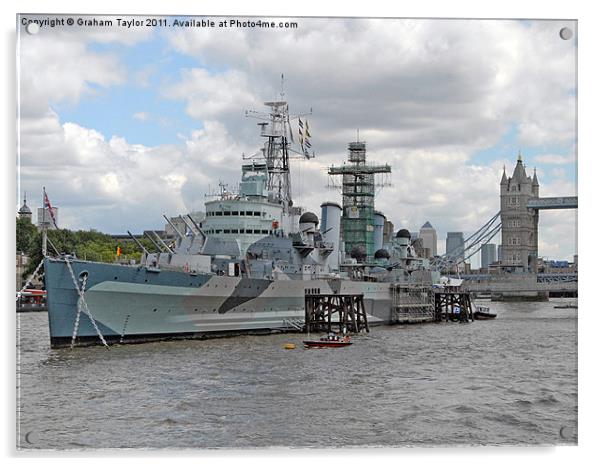 HMS Belfast Acrylic by Graham Taylor