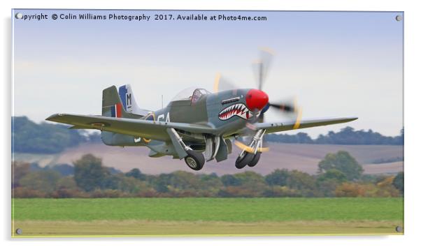 Mustang Scramble - Duxford 2 Acrylic by Colin Williams Photography