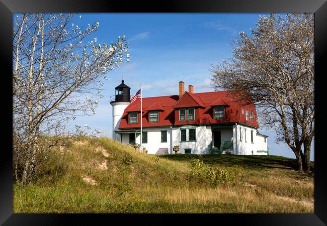 Point Betsie Lighthouse. Framed Print by David Hare
