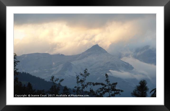 Swiss Alps in the early evening. Framed Mounted Print by Joanne Court