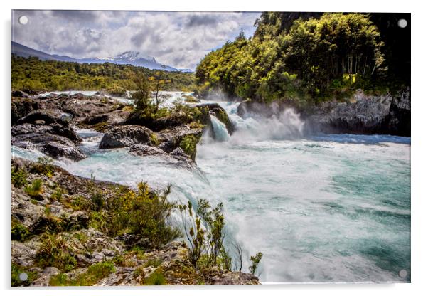 Petrohue Falls Acrylic by David Hare