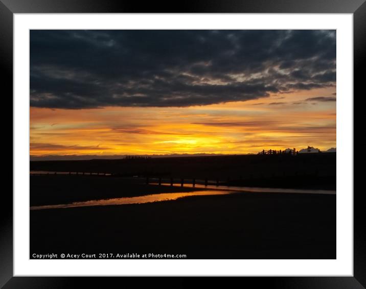 Sunset over Camber Sands Framed Mounted Print by Acey Court