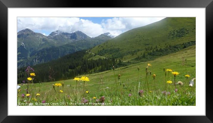 Swiss alps in summer time. Framed Mounted Print by Joanne Court