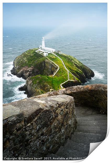South Stack Lighthouse Print by Svetlana Sewell