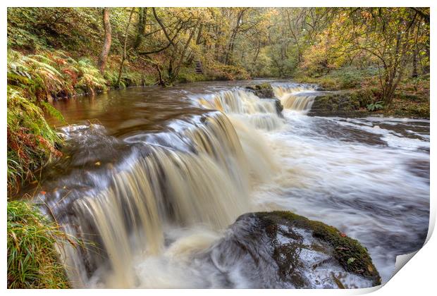 Autumn Waterfall - Brecon Beacons - Wales Print by Jonathan Smith