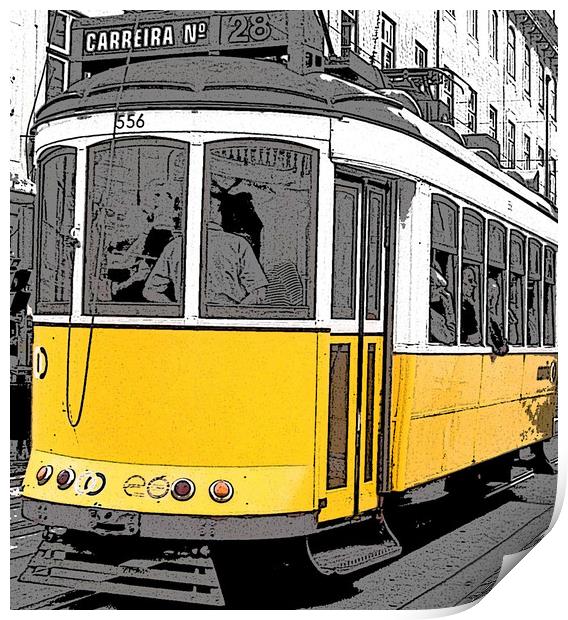 Lisbon Tram Print by Helen Davies
