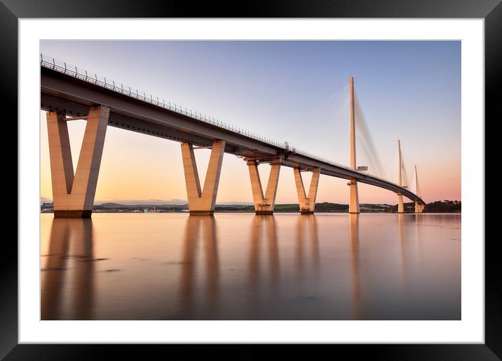 Queensferry Crossing Sunset Framed Mounted Print by Grant Glendinning