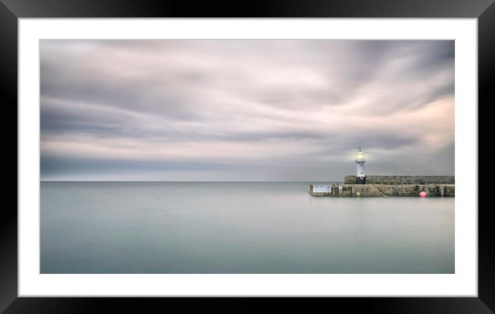 Mevagissey Harbour Lighthouse Cornwall Framed Mounted Print by Jonathan OConnell