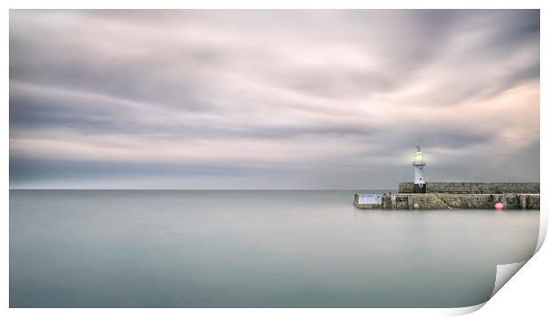 Mevagissey Harbour Lighthouse Cornwall Print by Jonathan OConnell