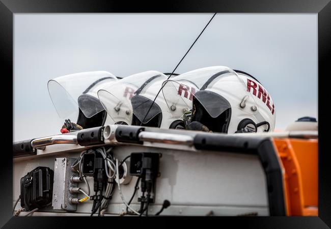 RNLI Helmets Framed Print by Alan Duggan