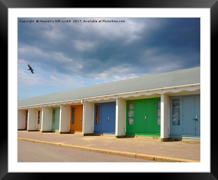 Bournemouth beach Huts Dorset uk Framed Mounted Print by Heaven's Gift xxx68