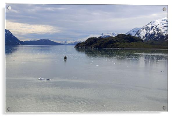 Glacier Bay in Frozen Alaska Acrylic by Janet Mann