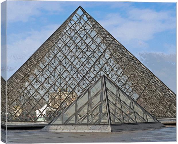 The Louvre Pyramid Canvas Print by Helen Davies