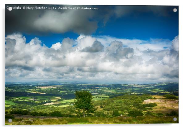 Cloudy Skies over Dartmoor Acrylic by Mary Fletcher