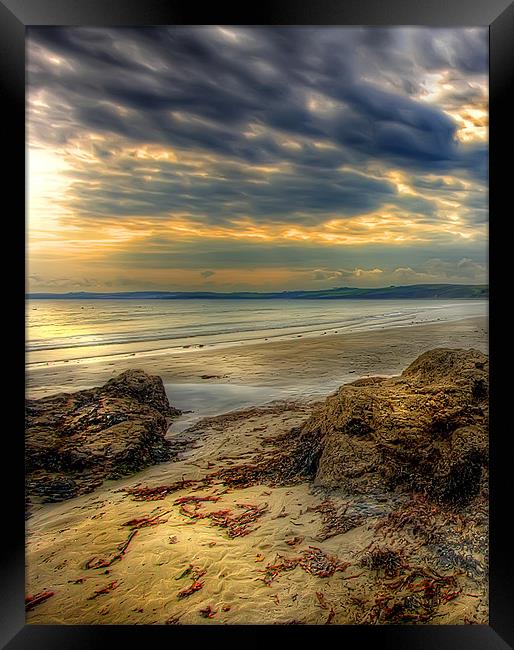 Boswinger beach ... Cornwall Framed Print by Mike Sherman Photog