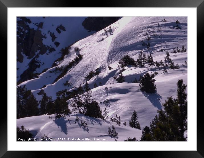 Swiss Alps deep in glistening snow. Framed Mounted Print by Joanne Court
